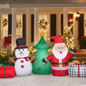 Santa and snowman collection scene 9ft inflatable